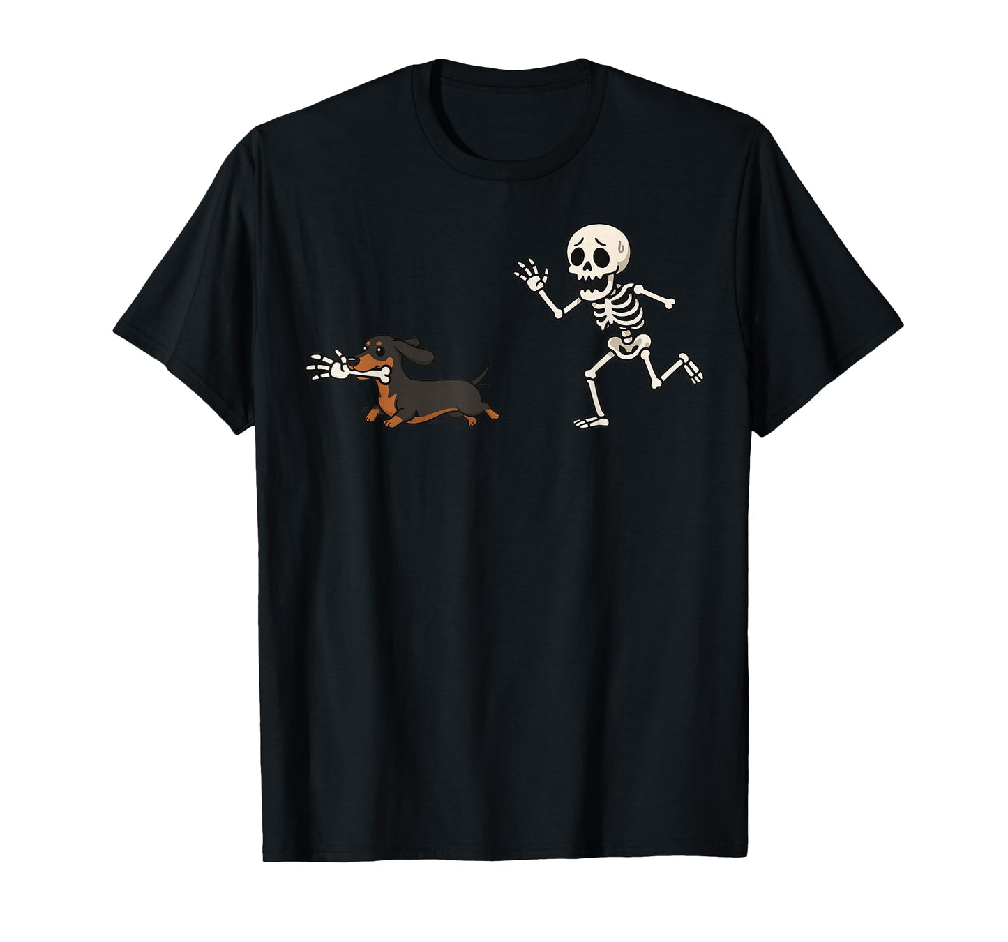 Dachshund Skeleton Hand Halloween T-Shirt