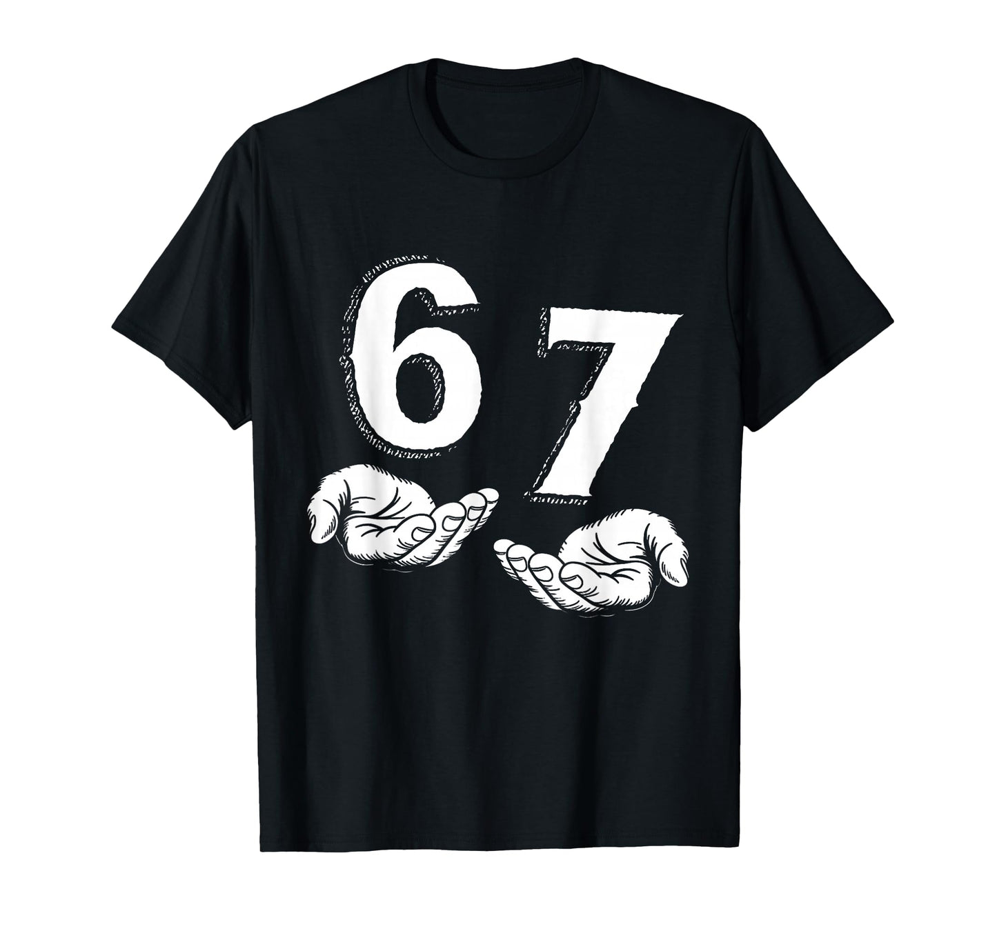 67 Six Seven Meme Gen Alpha Slang 6 7 Hands Funny Boys Kids T-Shirt