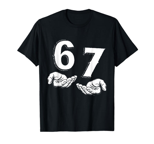 67 Six Seven Meme Gen Alpha Slang 6 7 Hands Funny Boys Kids T-Shirt