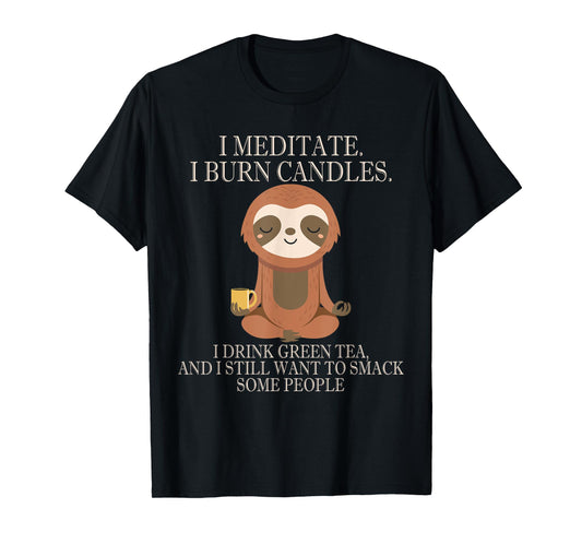 Funny Cute Sloth Meditation Inner Peace T-Shirt T-Shirt