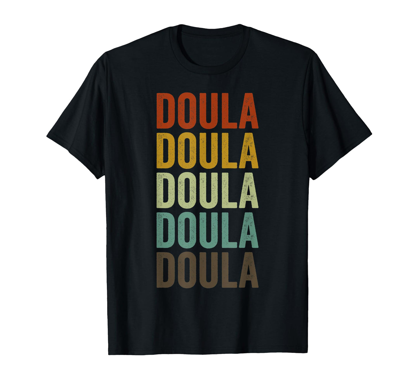 Doula Retro Gifts Doula Retro T-Shirt Black Small Classic Fit Short Sleeve Crew Neck T-Shirt Unisex-Kids