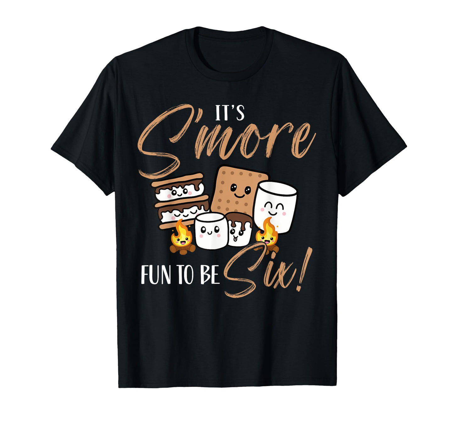 Birthday Campfire Marshmallow It's S'more Fun To Be Six 6th T-Shirt