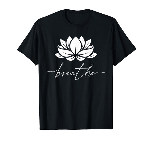 Lotus Flower Line Art Summer Breathe Meditation Yoga Blossom T-Shirt