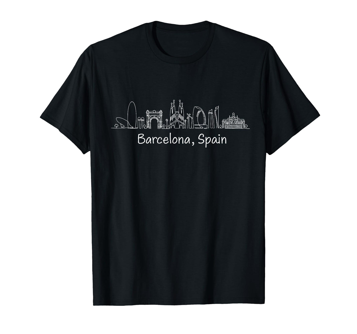 Souvenirs from Barcelona Spain Skyline Reminder Men Women T-Shirt