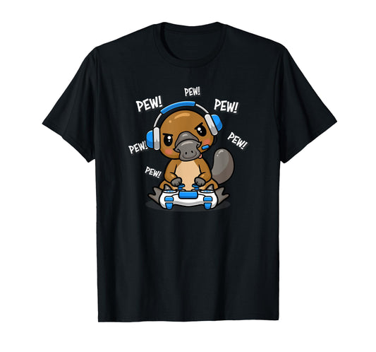 Cute Kawaii Gamer Platypus Lover T-Shirt