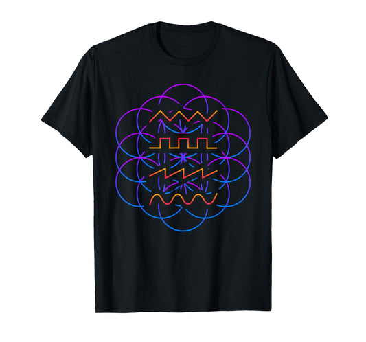 Psychedelic Audio Waveform Synthesizer T-Shirt T-Shirt