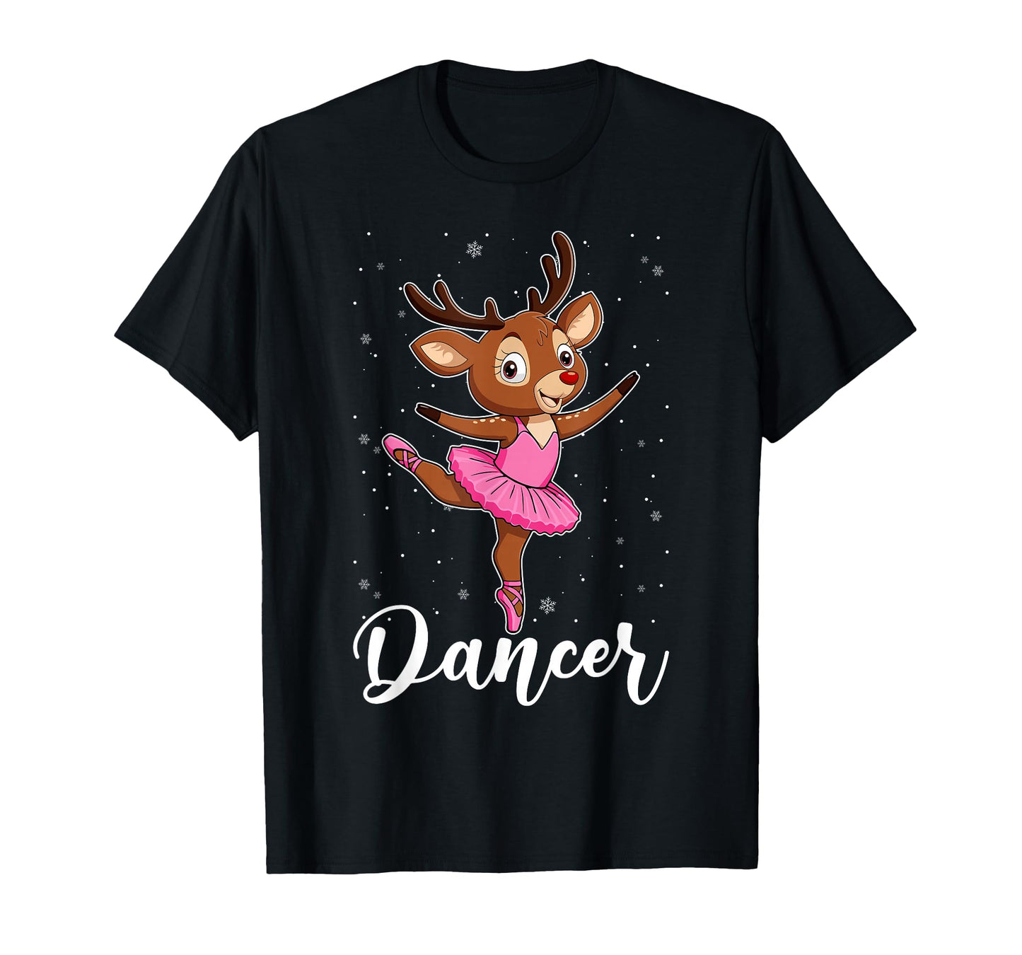 Ballet Dancer Reindeer Ballerinas Christmas PJS Women Girls T-Shirt