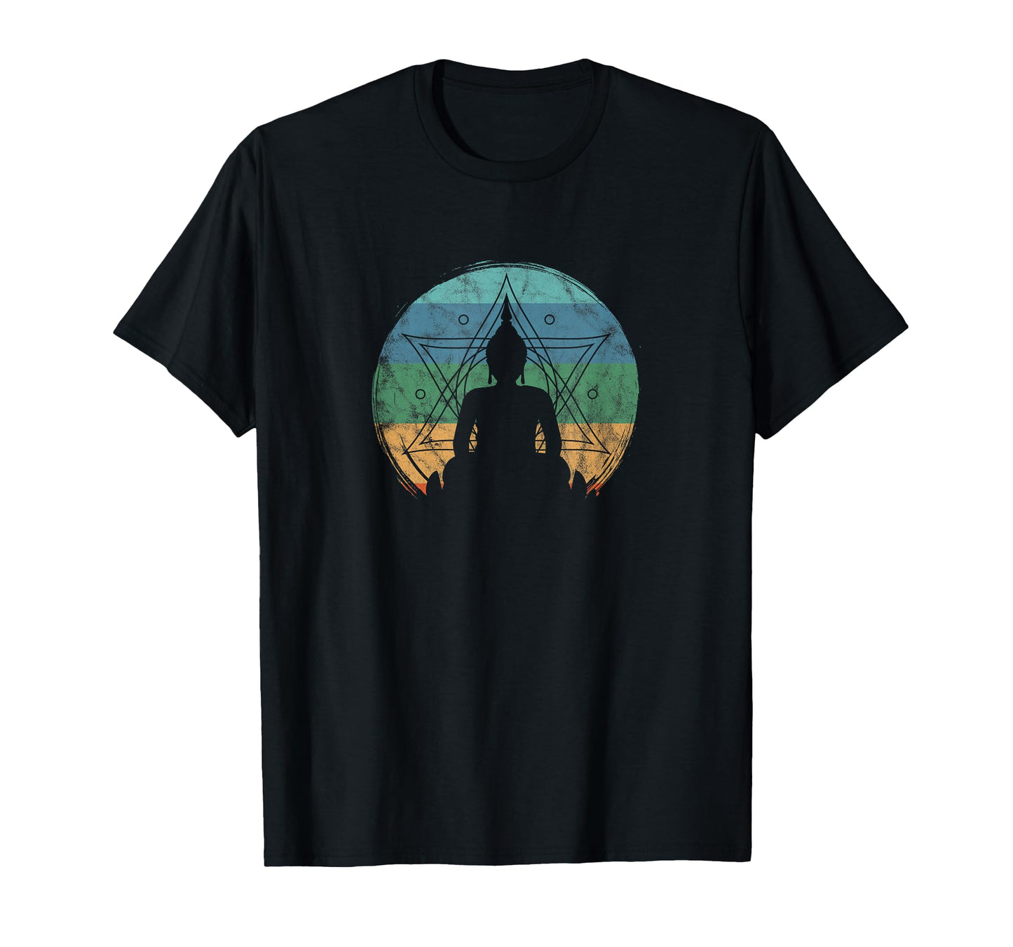 Retro Buddha Buddhist Yoga Spiritual Meditation Zen T-Shirt