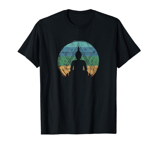 Retro Buddha Buddhist Yoga Spiritual Meditation Zen T-Shirt