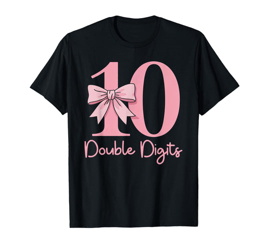 10 Double Digits 10th Birthday Coquette 10 Year Old Girl T-Shirt