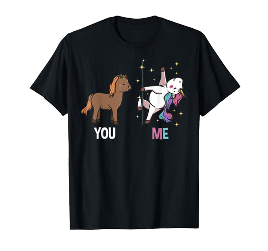 Funny Unicorn Yoga Pole Dancing T-Shirt