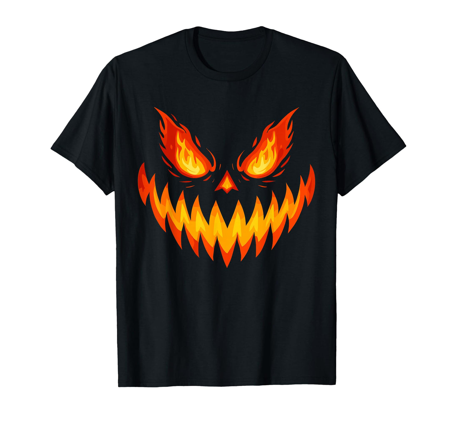 Scary Spooky Jack O Lantern Face Pumpkin Halloween Men Boys T-Shirt