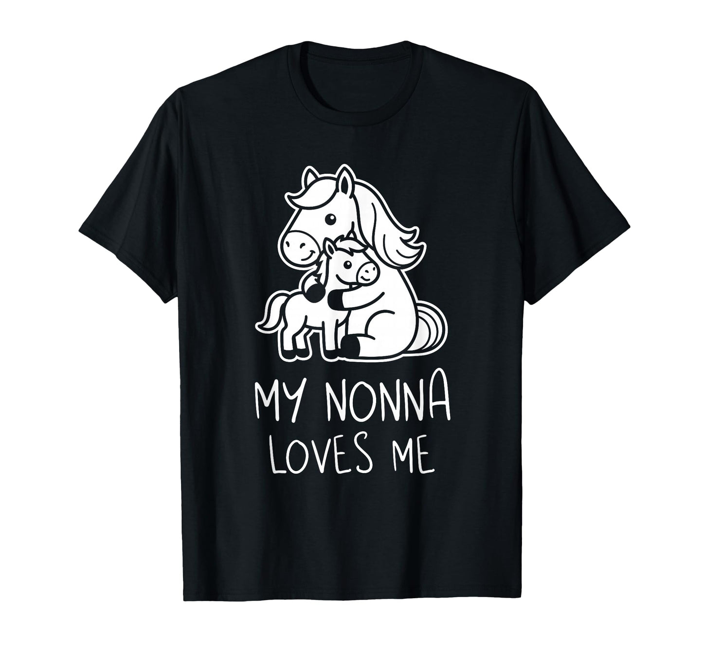 Cute Baby & Grandma My Nonna Loves Me Horse T-Shirt