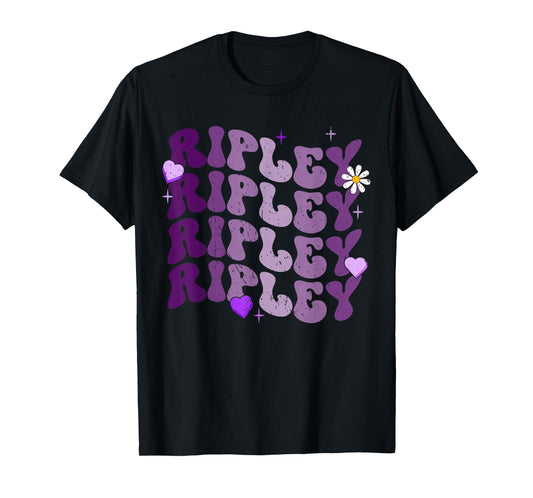 Retro I Love Ripley Personalized Name Groovy Birthday T-Shirt
