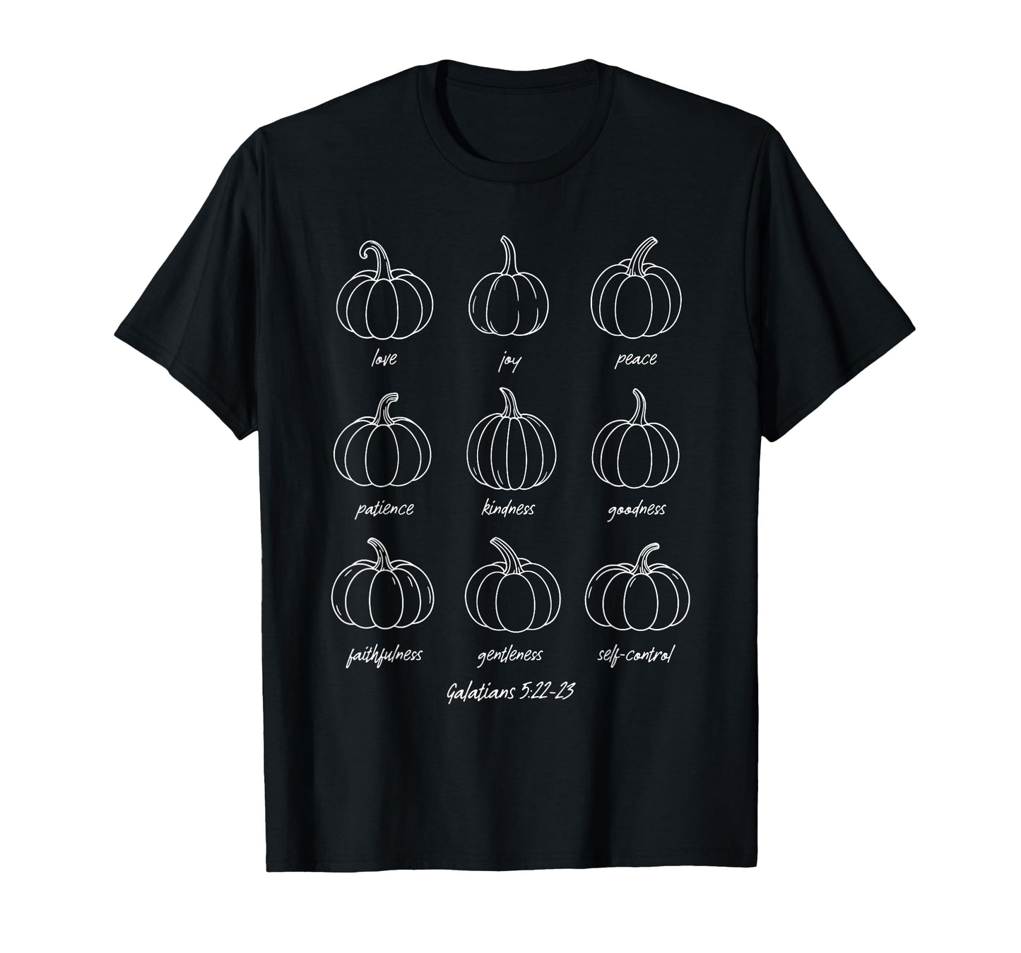 Christian Pumpkin Galatians 5:22-23 Fruits of The Spirit T-Shirt