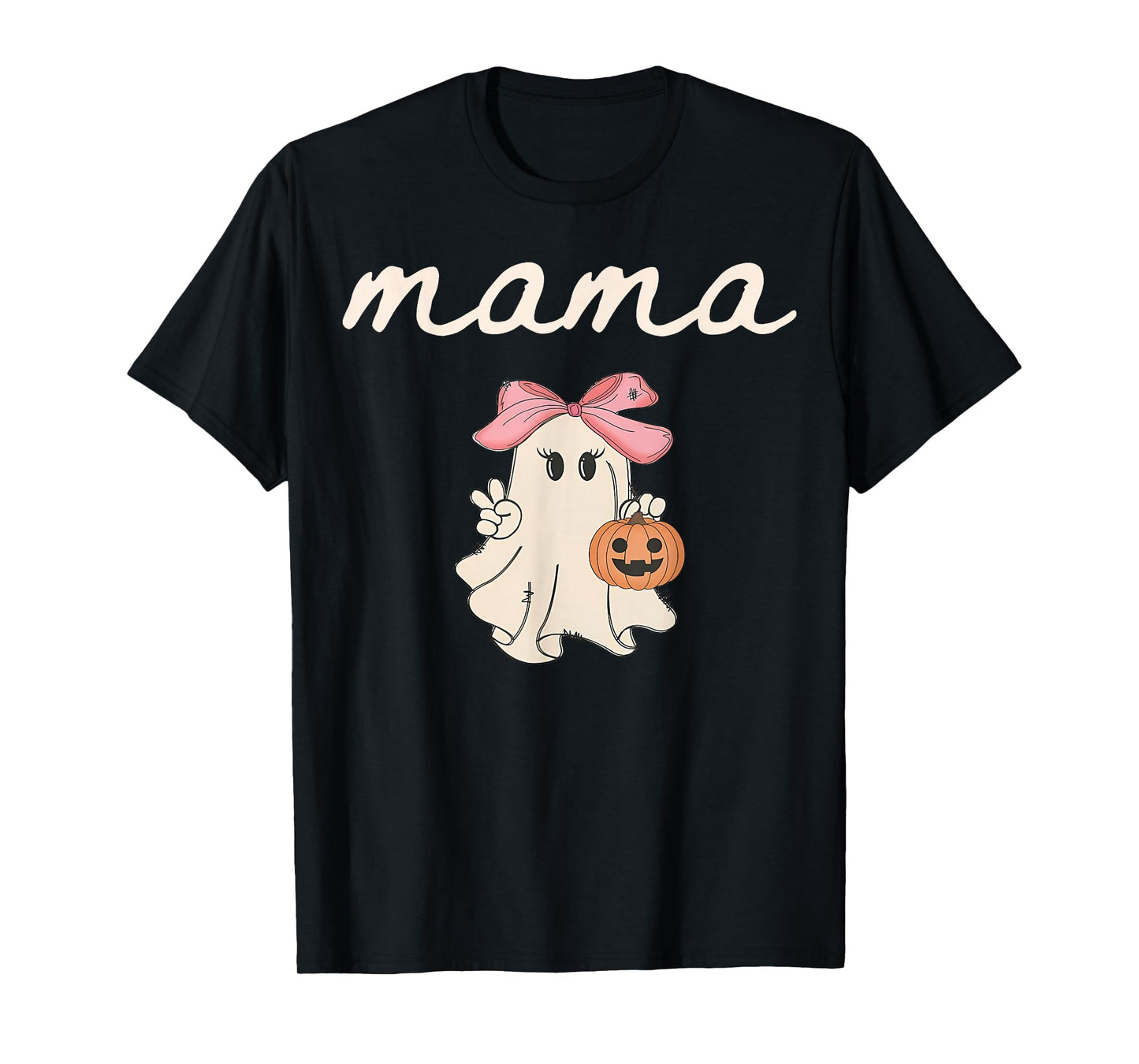 Mama Ghost Boo One Spooky Mom First Halloween Birthday Boy T-Shirt