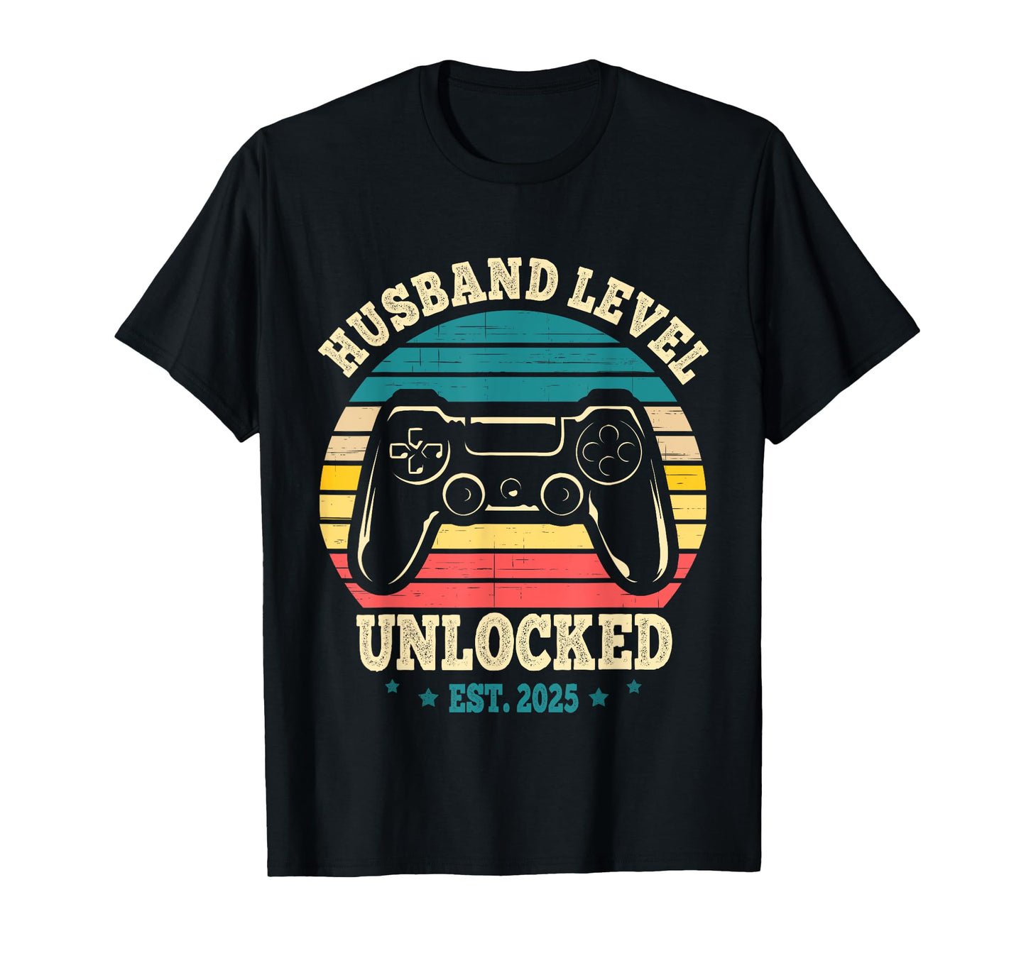 Just Married Gamer Leveled Up To Husband Level Unlocked 2025 T-Shirt