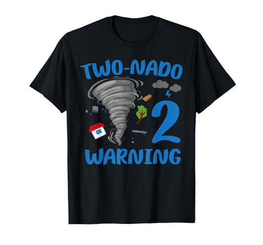 Kids Two-nado Warning 2nd Birthday Theme Tornado Party T-Shirt