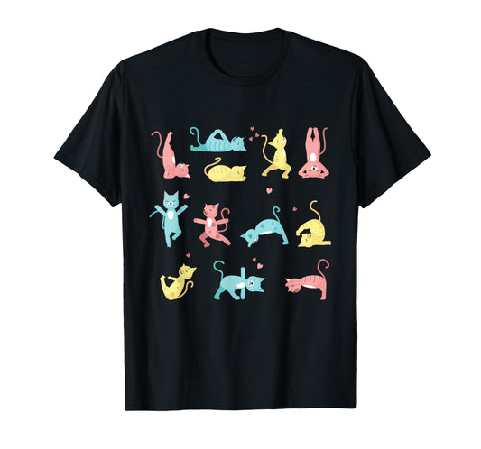 Funny Cat Training Yoga Posture Kitty Mood T-Shirt