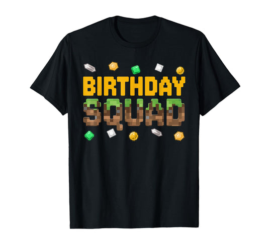Funny Birthday Squad Birthday Boy Video Game Pixel Gamer T-Shirt