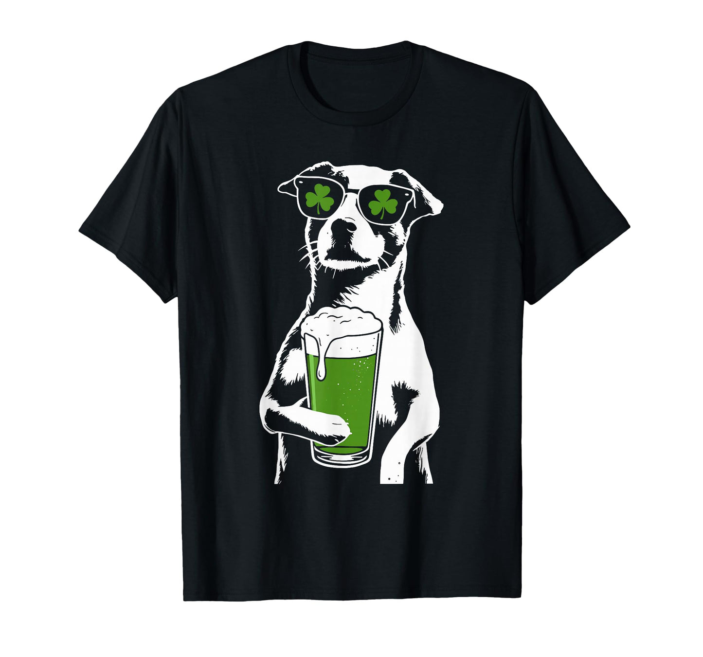 Dog Beer St Patty's Shamrock Funny St Patrick's Day T-Shirt