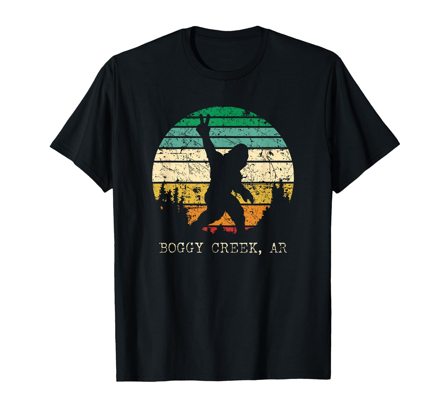 Boggy Creek AR USA Sasquatch Peace Sign Bigfoot Design T-Shirt