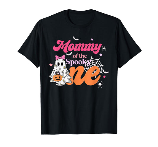 Mommy of The Spooky One 1st Birthday Girl Halloween Family T-Shirt