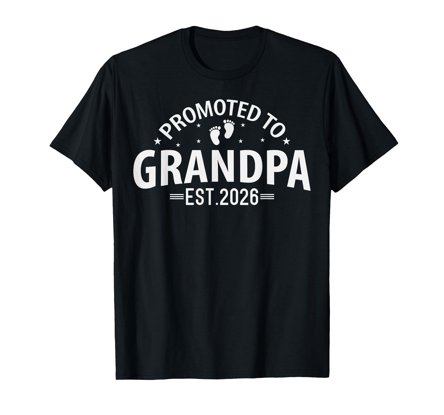 Promoted to Grandpa Est. 2026 Grandparents Baby Announcement T-Shirt