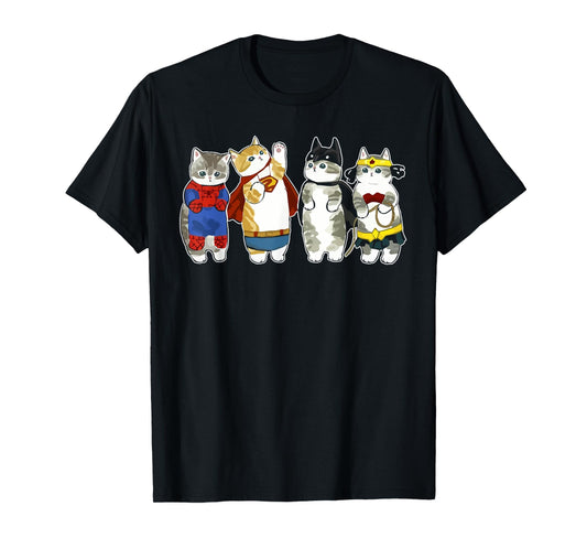 Superhero Cats Kitten Kitty Cats Lover Super Kitten Funny T-Shirt