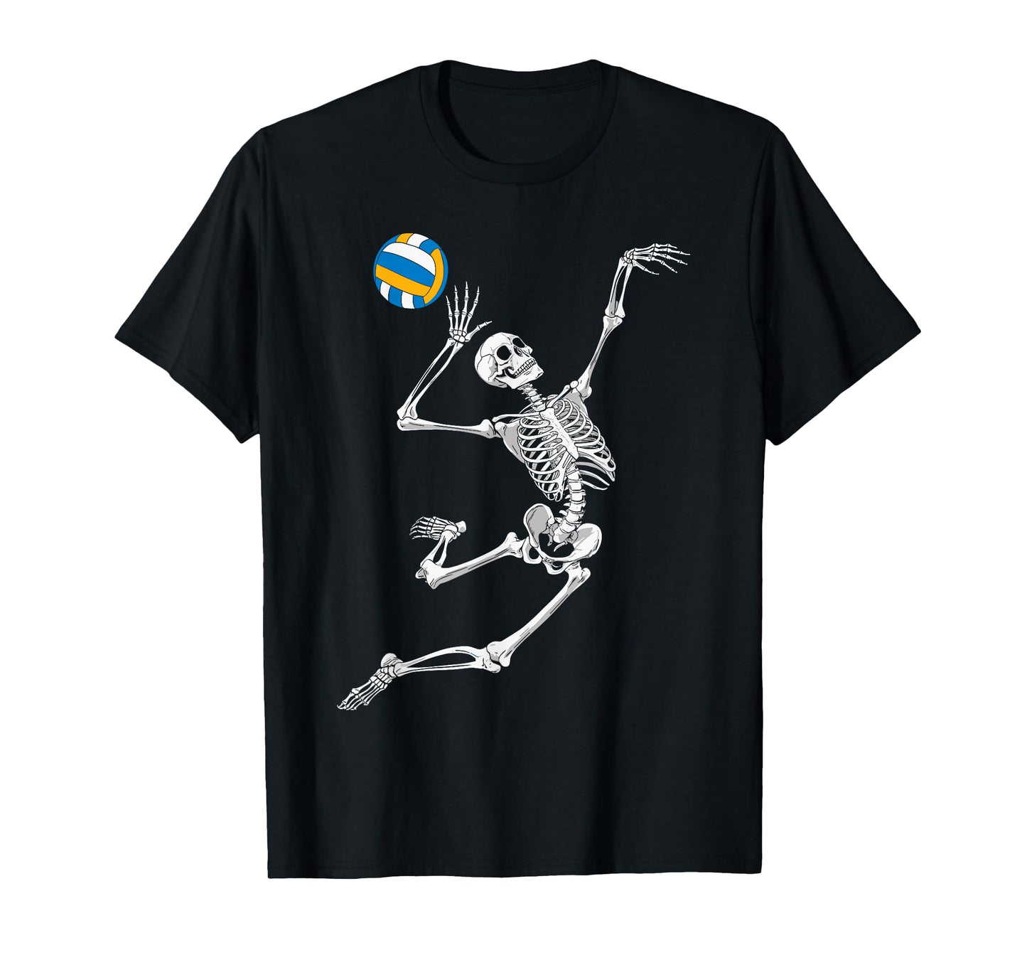 Funny Skeleton Playing Volleyball Lovers Spooky Halloween T-Shirt