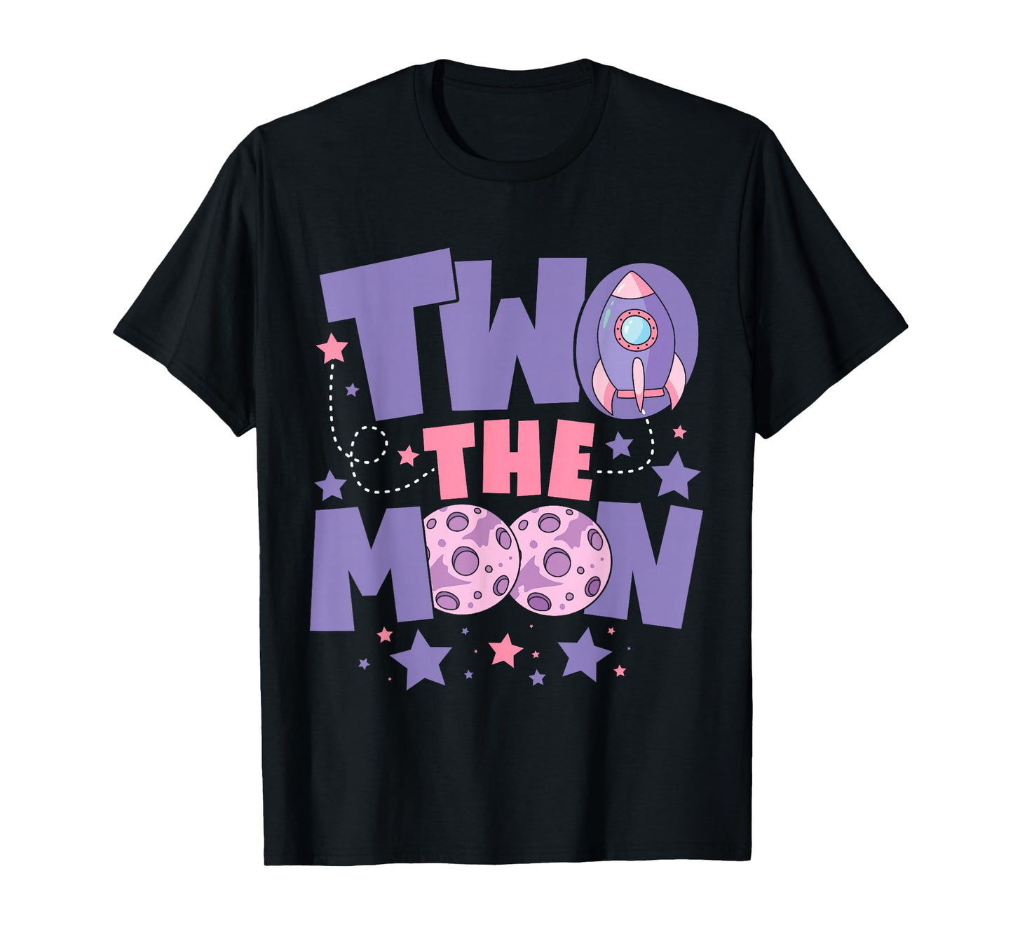 Two The Moon 2nd Birthday Girl Boy 2 Year Old Toddler T-Shirt
