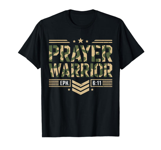 Camo Prayer Warrior God Armor Jesus Christian Faith Defender T-Shirt