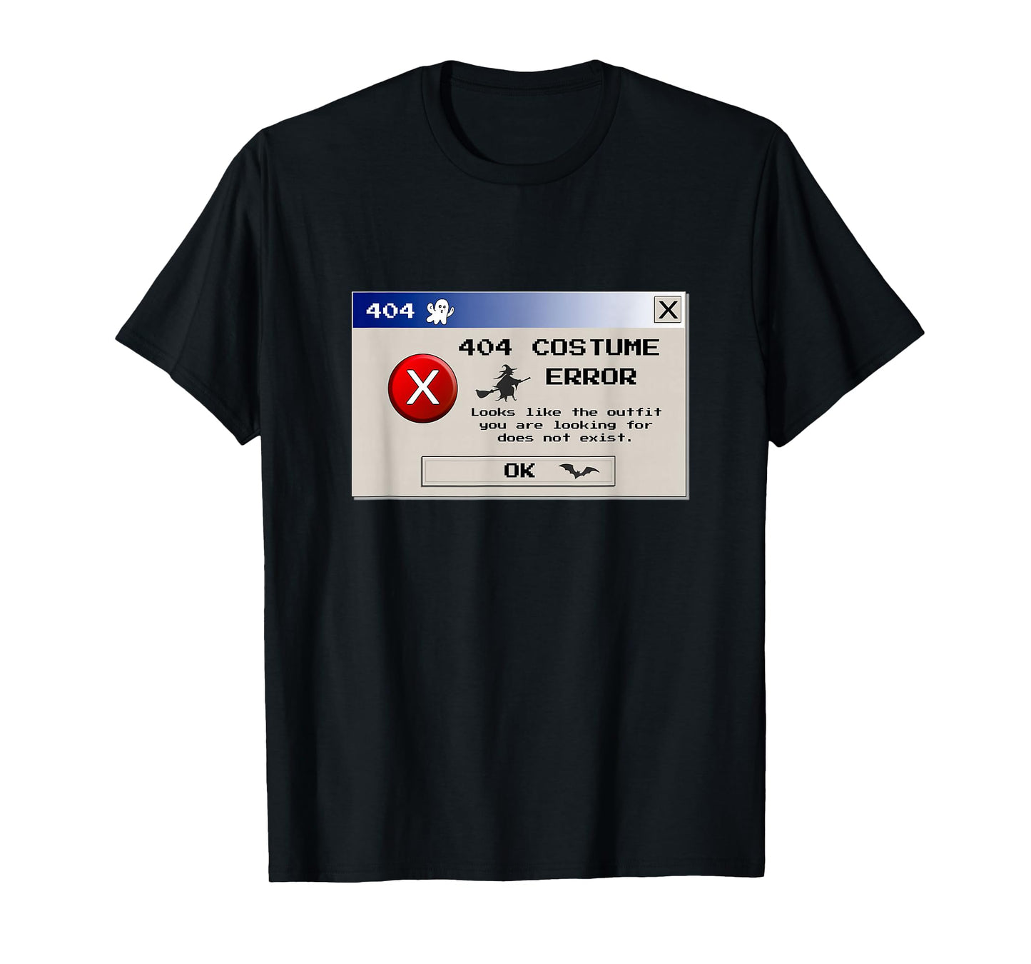 Funny 404 Costume Error Halloween Tech Witch Design T-Shirt