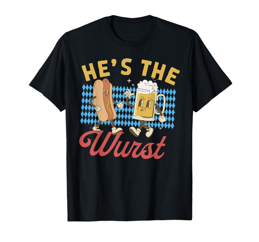 Funny Oktoberfes Hes the Wurst Shes a Brat Couples Matching T-Shirt