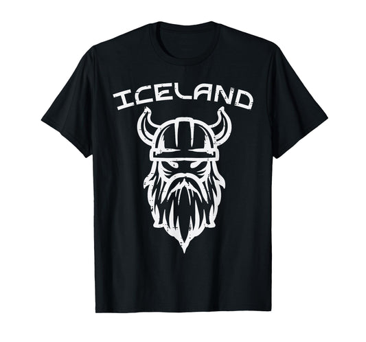 Viking Head Iceland Norse Mythology Icelandic Men Kids Women T-Shirt
