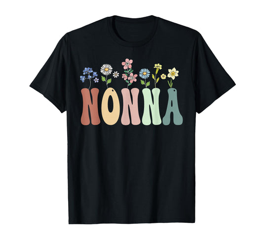 Nonna Gifts Women Wildflower Floral Design Nonna T-Shirt