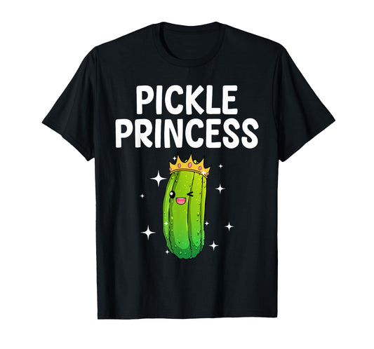 Cool Pickle Princess Art For Women Girls Dill Pickle Novelty T-Shirt