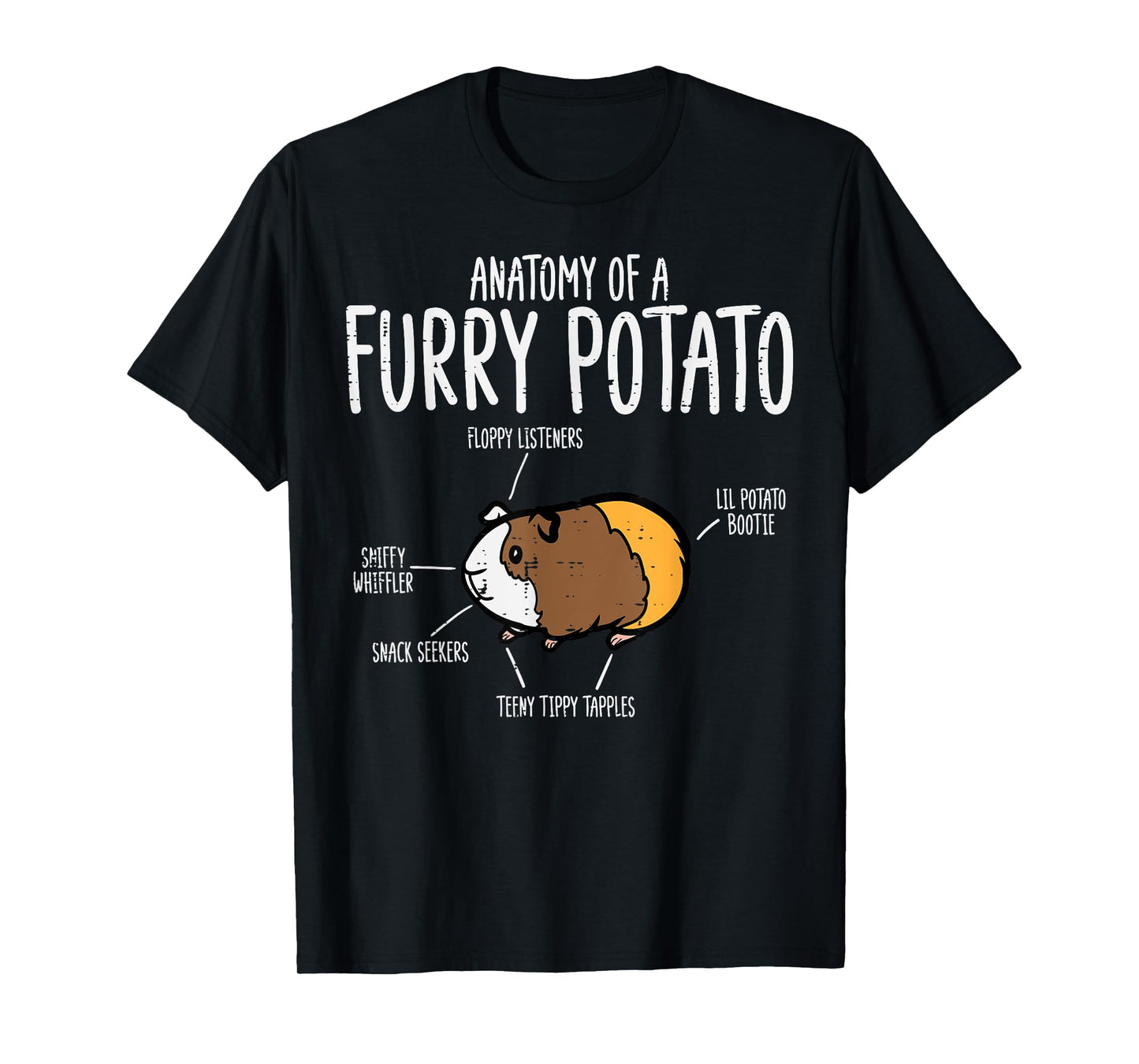 Guinea Pig Anatomy Of Furry Potato Funny Cavy Men Women Kids T-Shirt