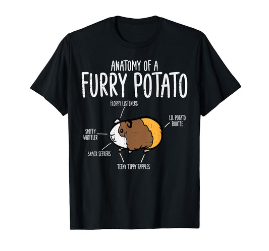 Guinea Pig Anatomy Of Furry Potato Funny Cavy Men Women Kids T-Shirt