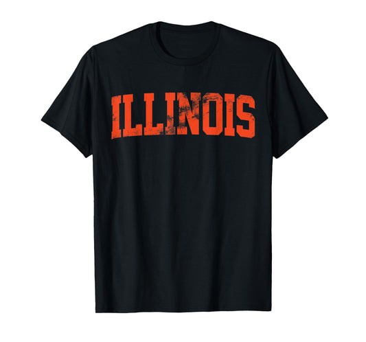 Retro Illinois IL Souvenir Vintage Illinois Orange Throwback T-Shirt