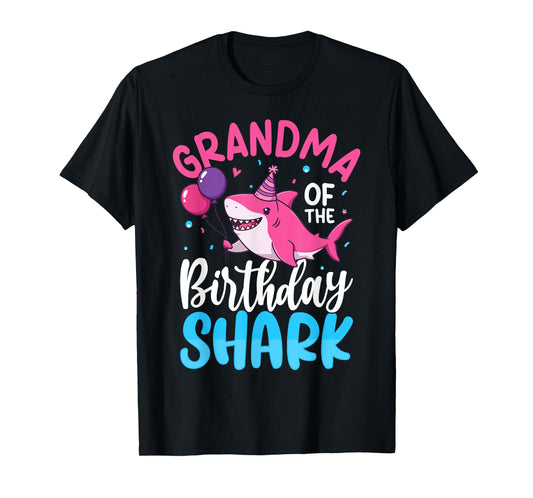 Grandma Birthday Kids Shark Party Matching Family T-Shirt