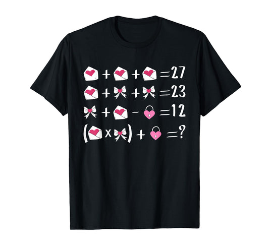 Funny 67 Meme Valentine Math Teacher Bow Six Seven Puzzle T-Shirt