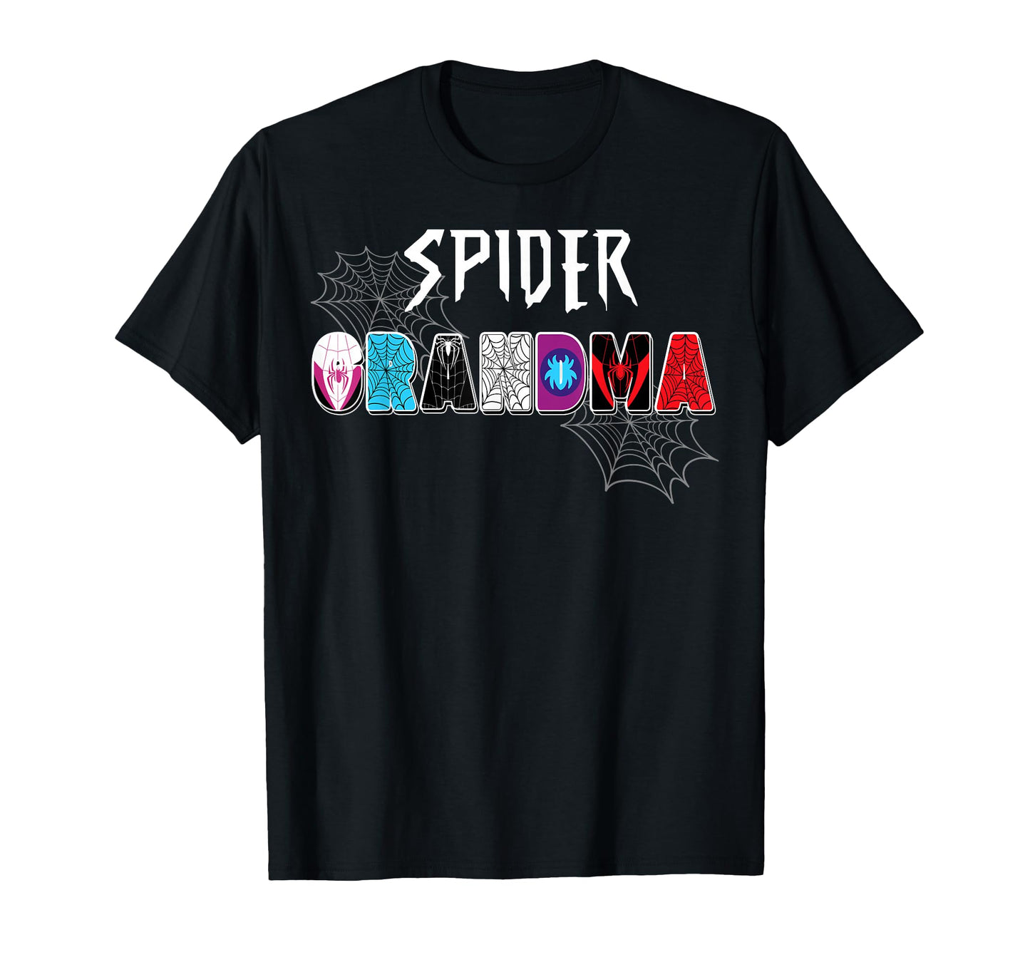 Women Spider Grandma Matching Family Birthday Party T-Shirt