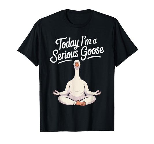Today I'm A Serious Goose Funny Yoga Goose T-Shirt