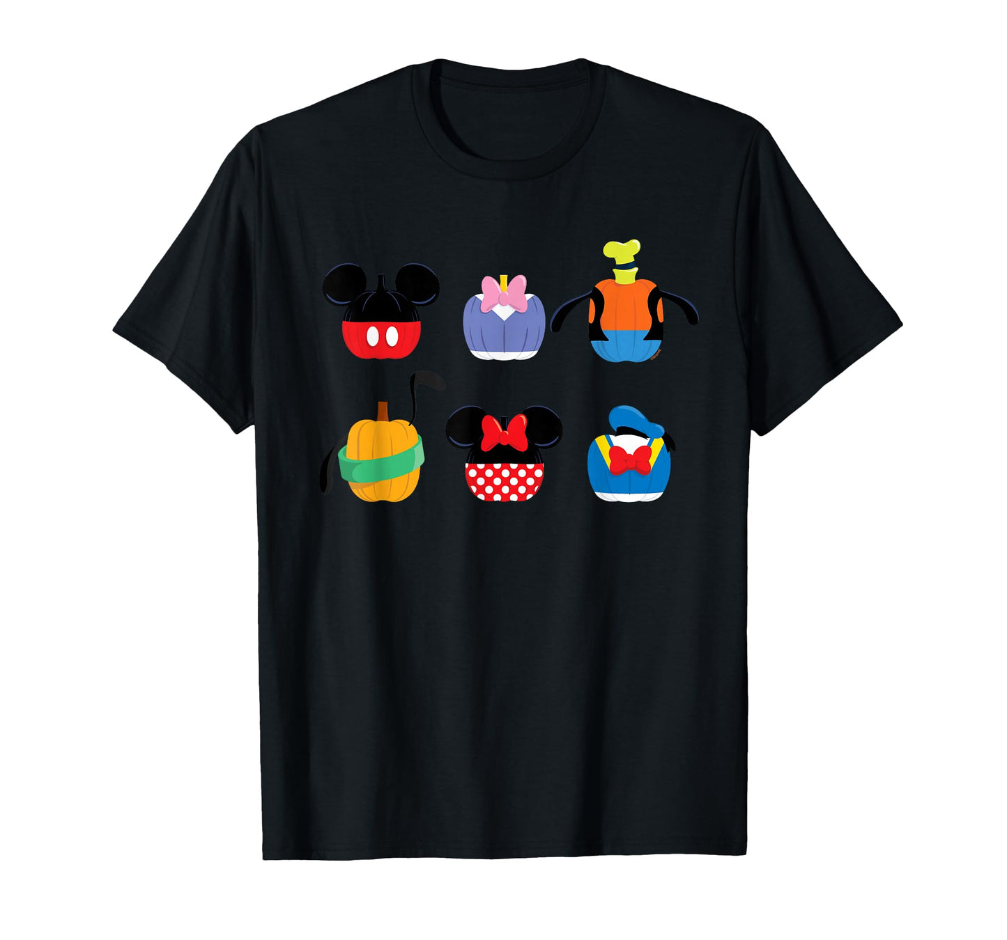 Disney Mickey Mouse and Friends Halloween Pumpkin Grid T-Shirt