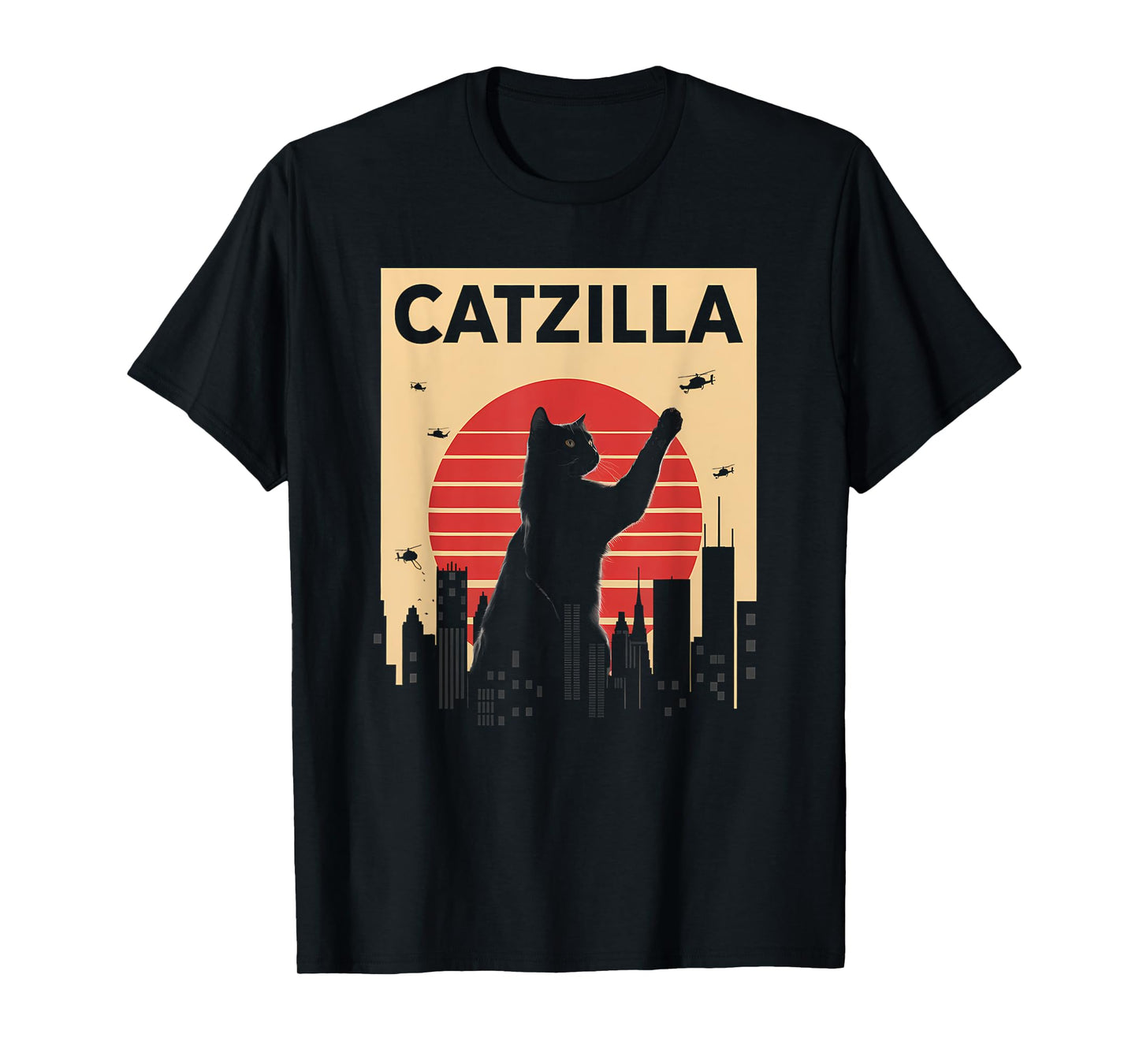 Vintage Catzilla tee - Funny Kitten and Cat T-Shirt for Men Women Kids