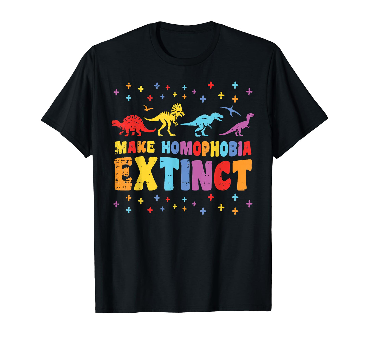 Gay Pride Month Dinosaurs Extinct LGBTQ Ally Rainbow Kids T-Shirt