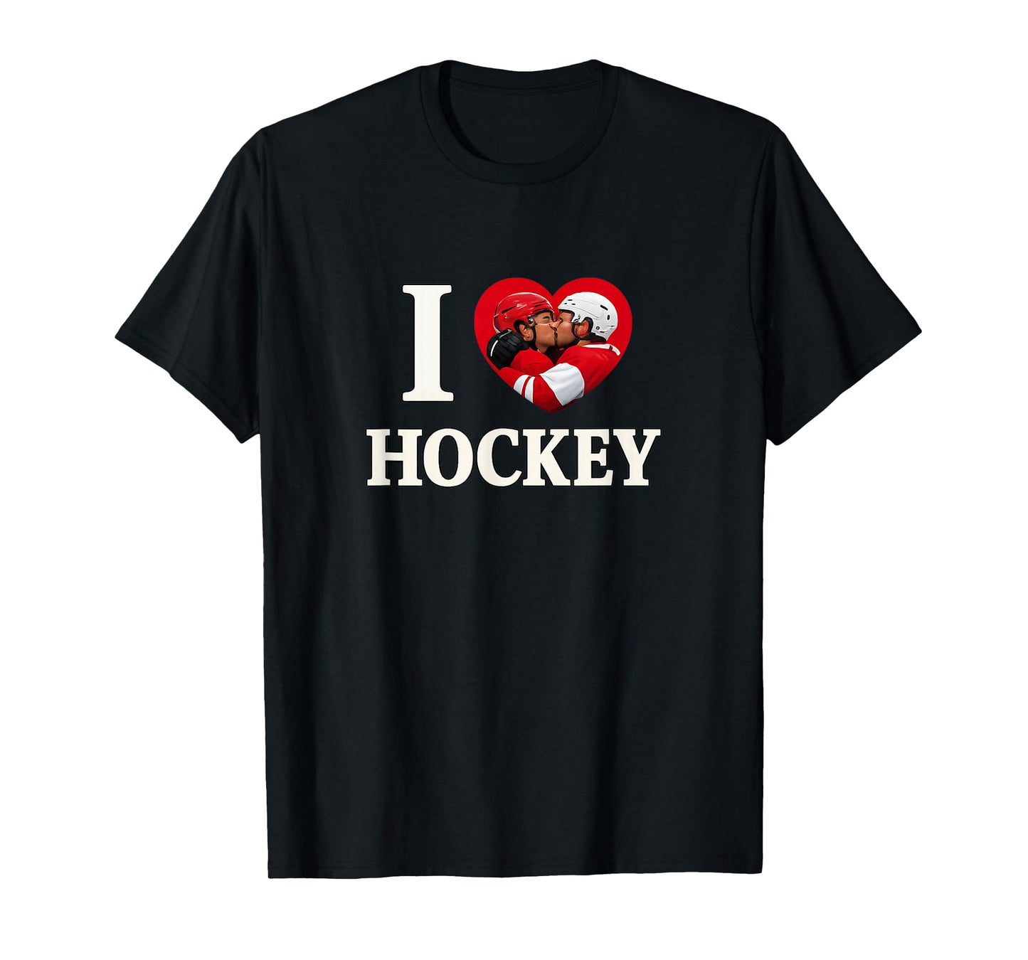 I Love Heart Gay Hockey Unhinged Gay Pride Parade Gen Z Meme T-Shirt