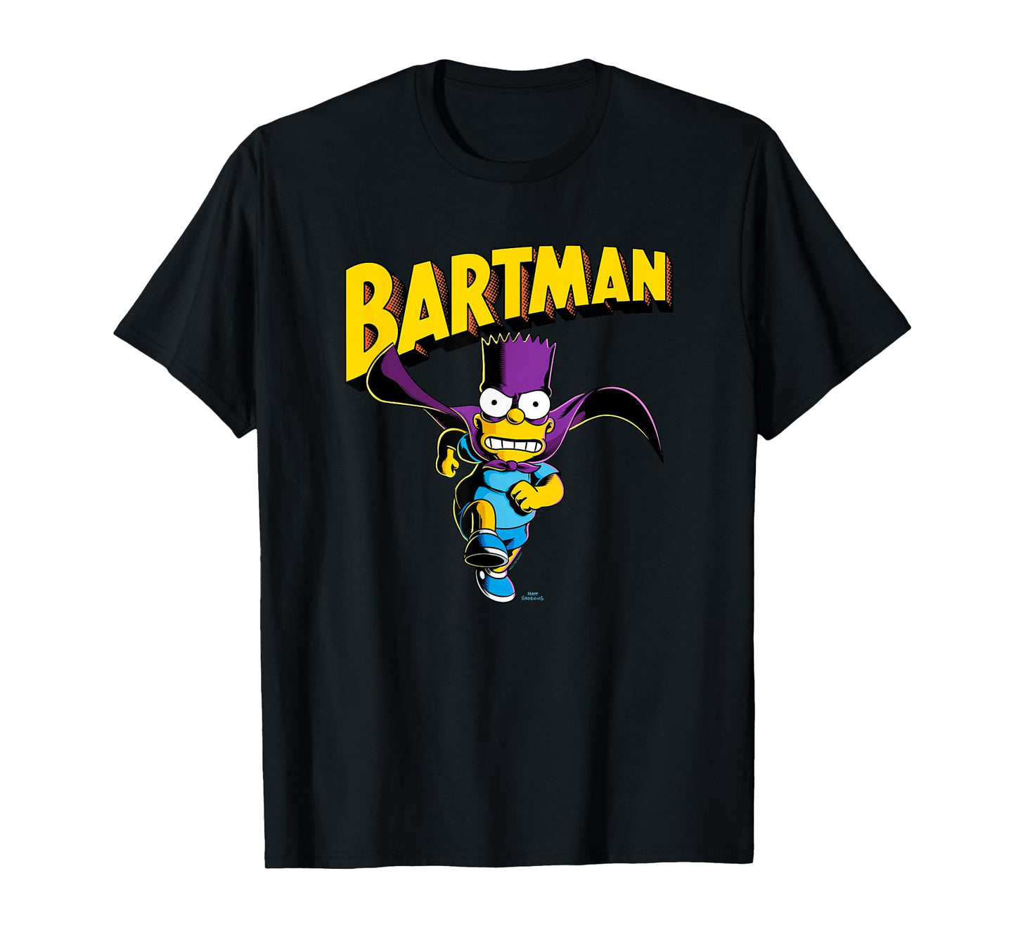 The Simpsons Bart Simpson Bartman Running Super Hero Logo T-Shirt