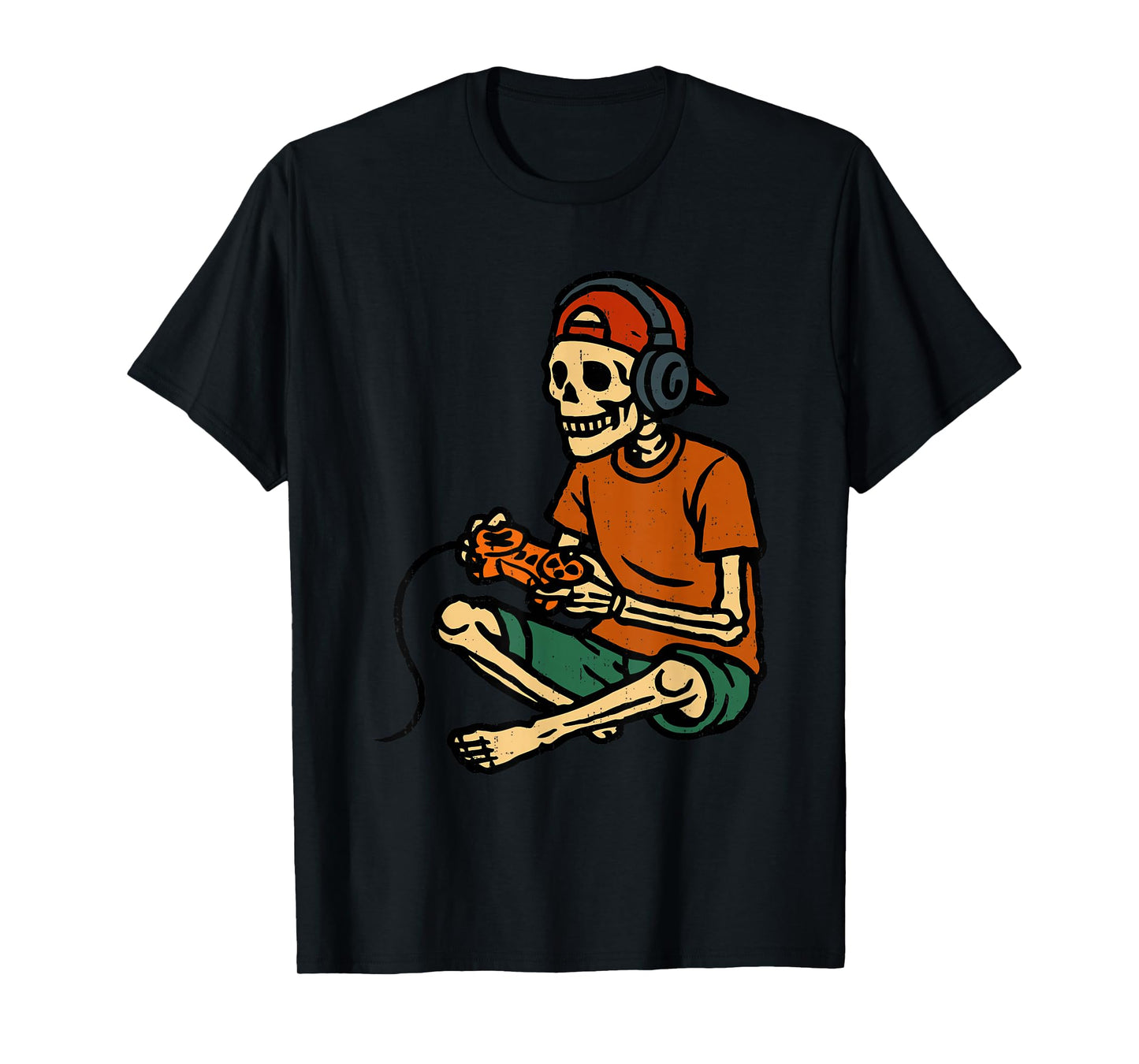 Halloween Skeleton Gamer Video Game Gaming Lovers Spooky T-Shirt